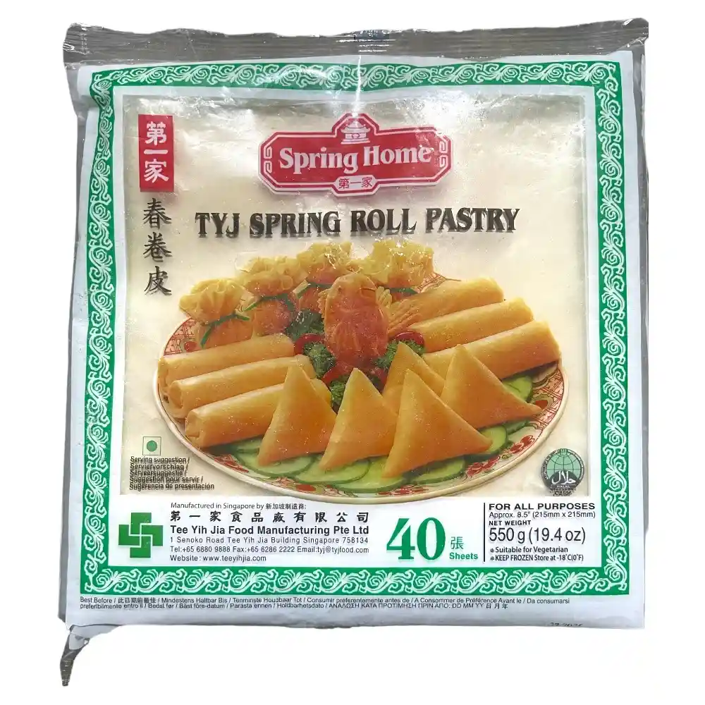 Frühlingsrollenteig, 40 Blatt 21,5 x 21,5 cm, viereckig 550g