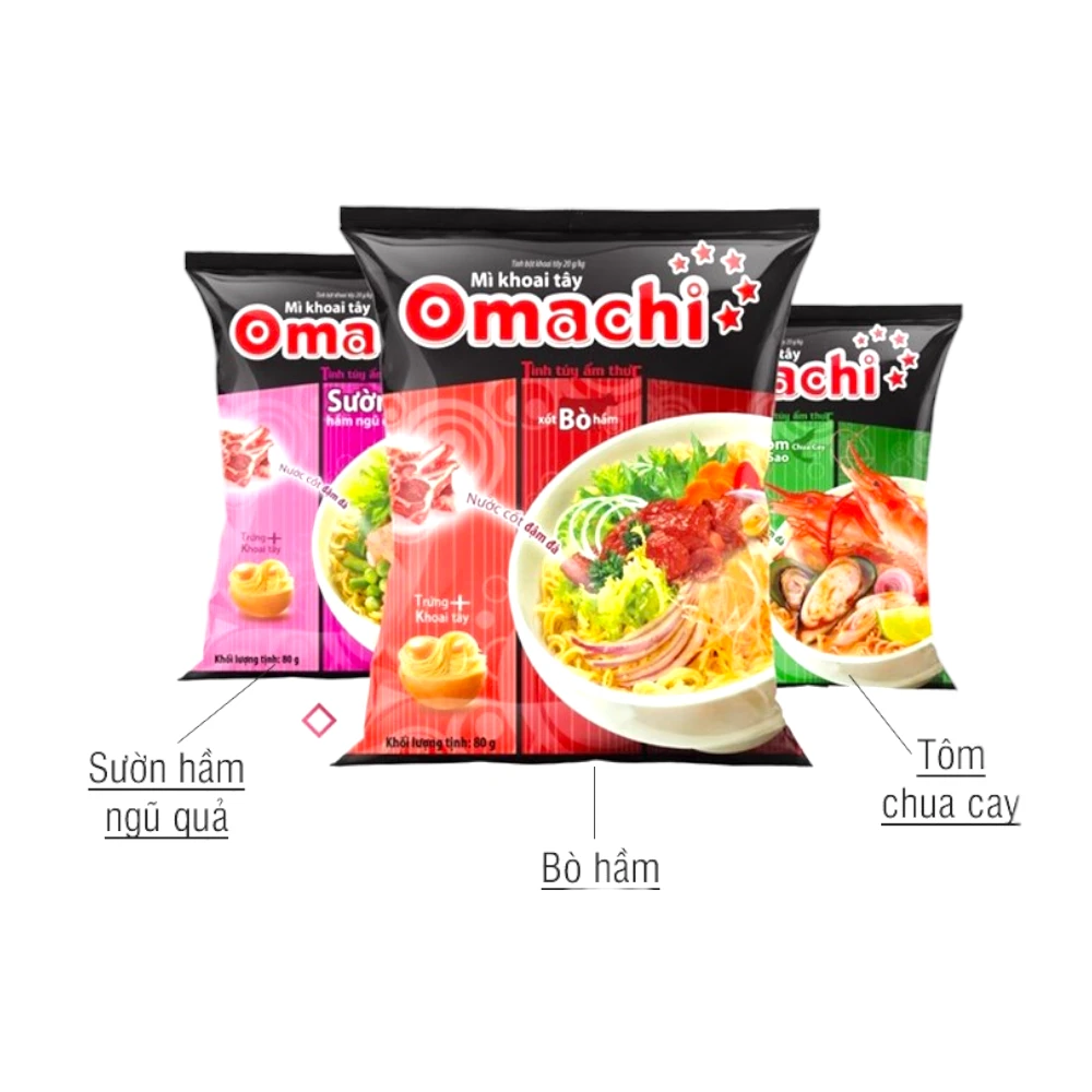 Instant Nudeln Omachi Box 30 Stk Mix-Geschmack